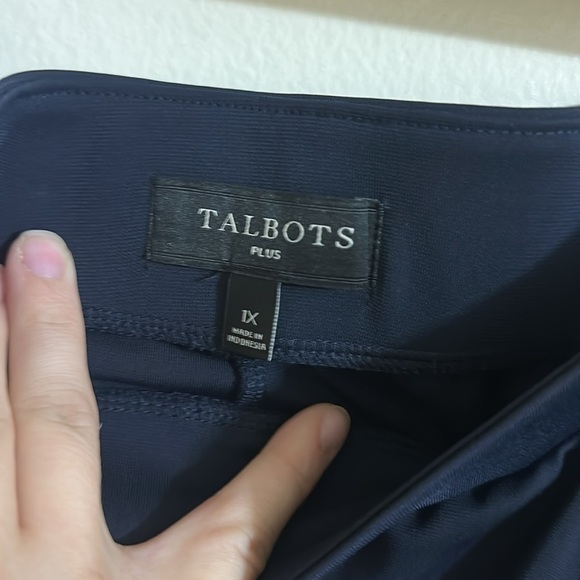 NWT TALBOTS NAVY PLUS SIZE KNIT JERSEY PULL-ON ANKLE PANT 1X - Picture 4 of 6